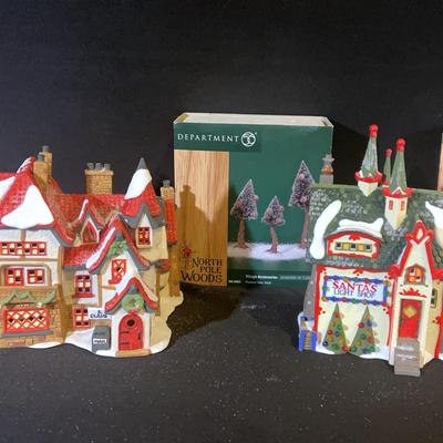 Department 56 N. Pole Series Santa‘s Light Shop, Santa’s Workshop, And Accessories 
