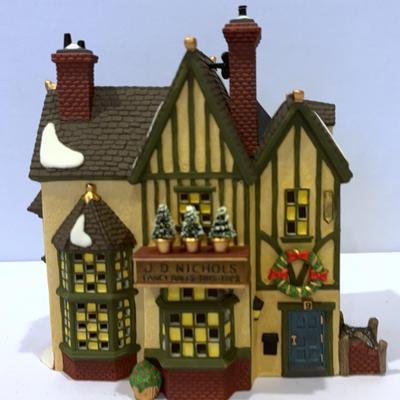 Dept.56-Dickens’ Village-J.D. Nicholas Toy Shop, Victoria Station, Thomas Mudge Timepieces, Trees
