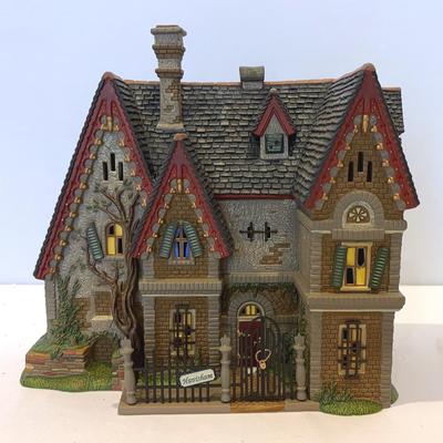 Dept.56-Literary Classics- Great Expectations Satis Manor (Set Of 4 Plus Book) & 2 Pole Pine Trees 