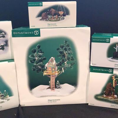 Dept 56 Outdoor Nature Theme Village Accessories Set Of 6 Can Go With All Village Collections