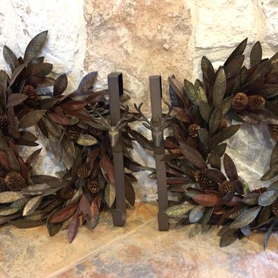 Glitter Pinecone Wreaths With Deer Hangers 