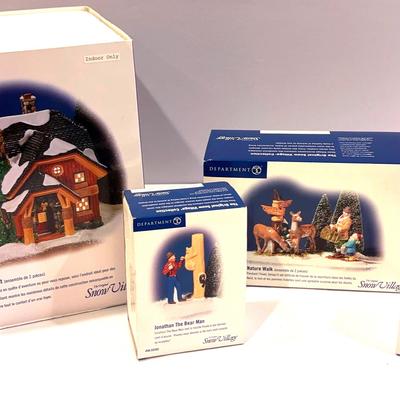 Dept 56 Original Snow Vlg Moonlight Bay Bunk & Breakfast And Nature Accessories In Original Pkging 