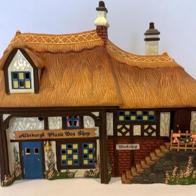 Dept.56-Dickens’ Village-Aldeburg Music Box Shop Gift Set(3) Gad’s Hill Chalet Set(2)Ashbury Inn 