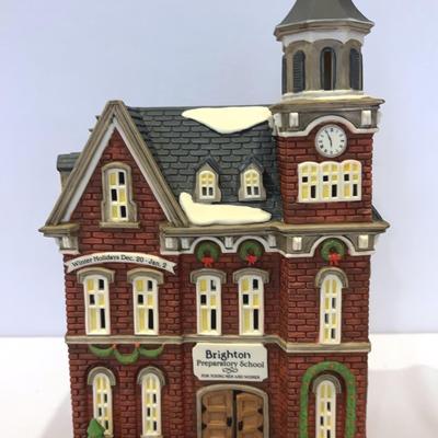 Dept.56- Christmas In The City”Brighton School””City Clockworks””Red Brick Fire Station” “ City Taxi