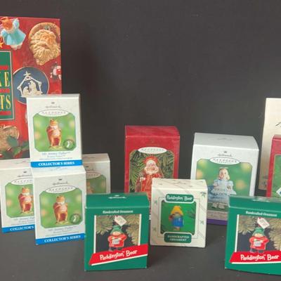 Hallmark keepsake ornaments featuring Beatrix Potter Paddington, Bear, Alice in Wonderland  and more