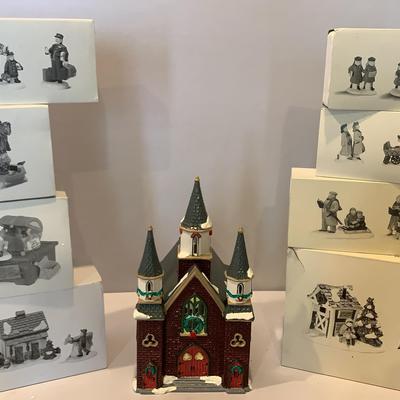 Dept 56 The Original Snow Village “St Lukes Church” “Pint-Sized Pony Rides” And Accessories 