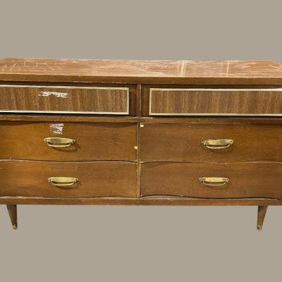 Vintage MCM 6 Drawer Lowboy 