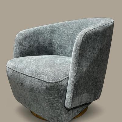 Modern Cool Blue Swivel Accent Chair 