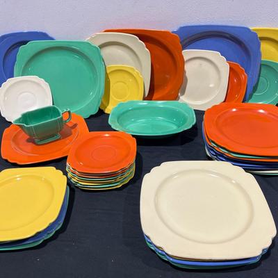 Vintage, Pre Mid Century, Homer Laughlin Riviera Dinnerware ~ 38 Pcs