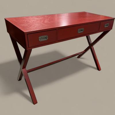 Cherry Red Vanity/Desk W/ Brushed Nickel Hardware