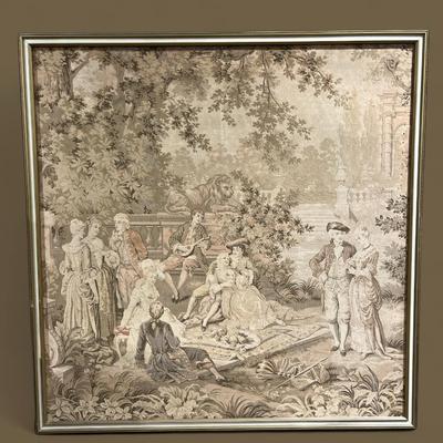 Huge Vintage Tapestry Ft. an 18th-Century Pastoral Scene