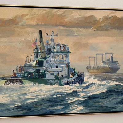 Signed Marshall Johnson painting of the Benjamin Ross