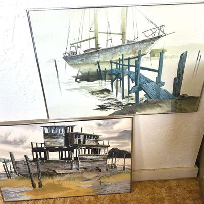 Two Terry Parade Paintings Of Old Ships