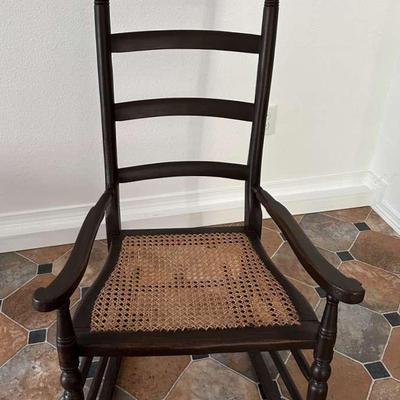 Vintage Ladder-Back Rocking Chair