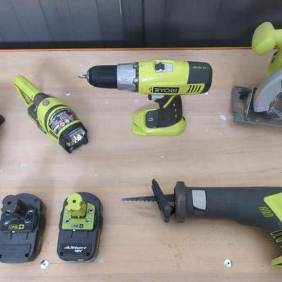 Ryobi Drill / Saws / Flashlight & Rechargeable Batteries