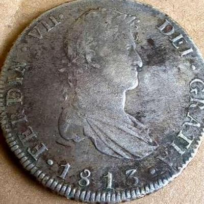 1813 Spanish-Mexican Coin Featuring King Ferdinand VII