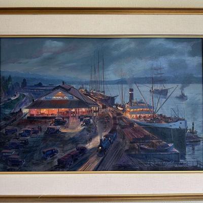 Circa 1930s signed painting by Marshall Johnson