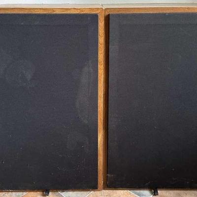 Pair of 1970s-era large stereo speakers