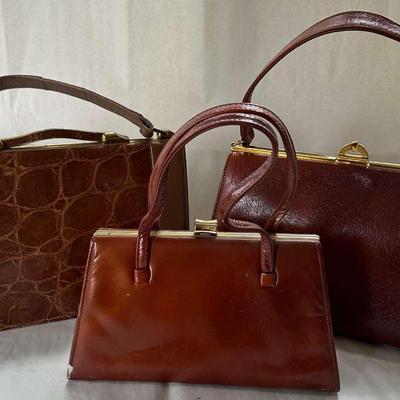 Framed Faux Leather Purses from the 1940s and 1950s