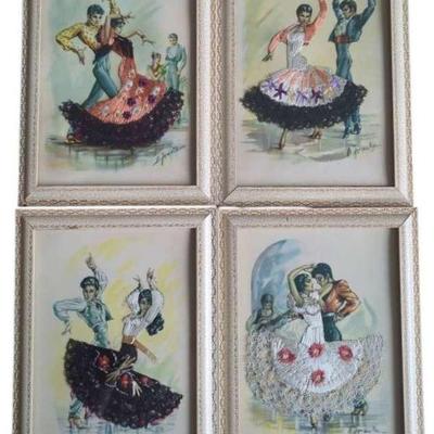 Spanish Dancers with Stitched Dresses