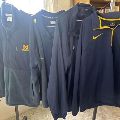 University of Michigan jackets and T-shirts