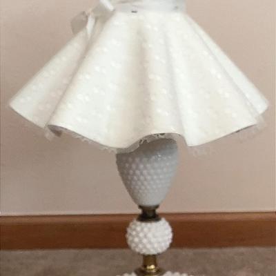 White Milk Glass Table Lamp