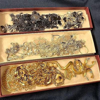 Black, Silver, And Gold Jewelry Lot 