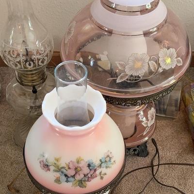 3 Converted Oil Lamps 