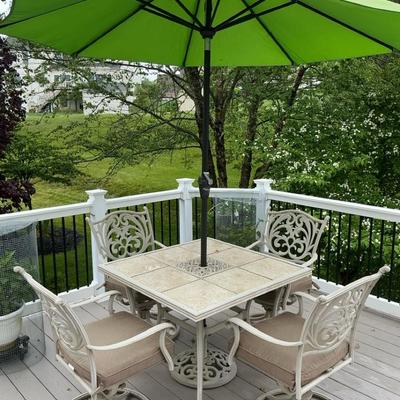 Tile Top Outdoor Table & Four Chairs 