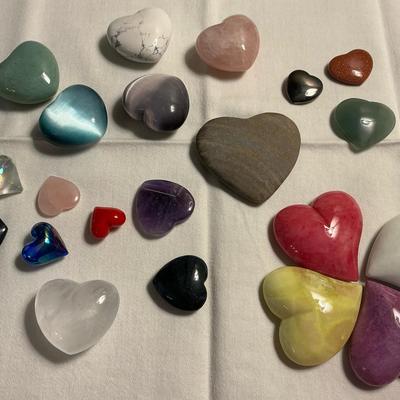 Natural Stones Carved Into Hearts 
