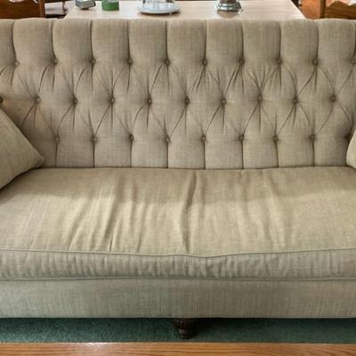 Highland House Tan Tufted Back Sofa