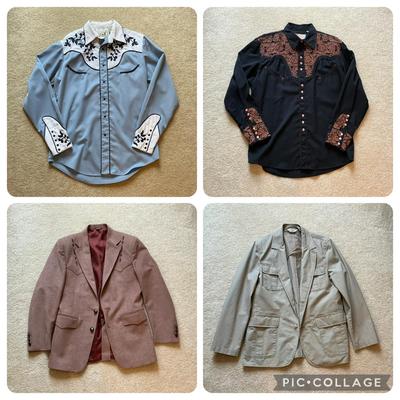 Vintage Mens Western Shirts & Jackets - Roper, LL Bean, Pagano West, Scully