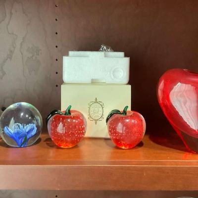 Artisan And Lenox Blown Glass Paper Weights