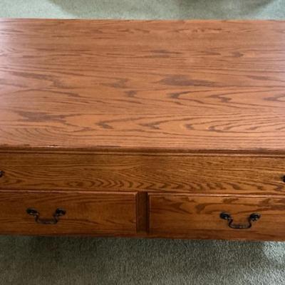 Null Industries Oak Wood Coffee Table w/ Storage