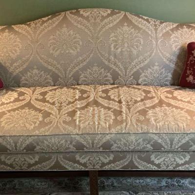 Gold Sateen Humpback Sofa 