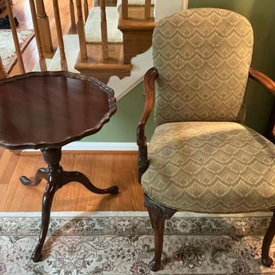Pie Crust Table And Flame Stitch Chair