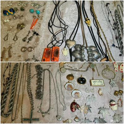 Large Ladies Costume Jewelry Lot Including Clip On Earrings And Watches