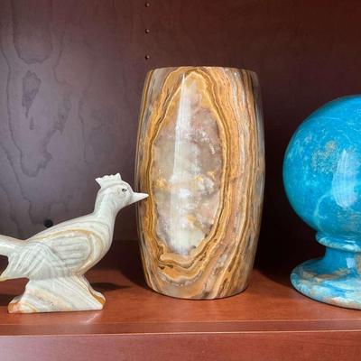 Handmade Stone Bookends And Decor Incl Alabaster And Onyx