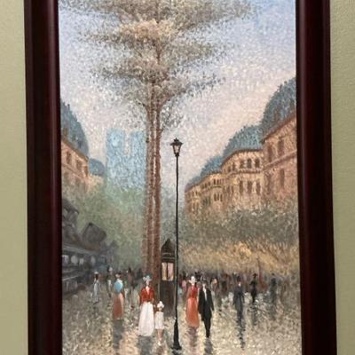 M. Homaha Impressionist Paris Street Scene Painting