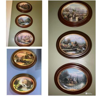 Set Of 8 Thomas Kincaid Decor Plates 