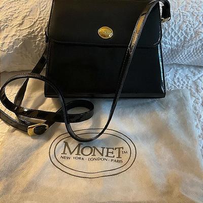 Vintage Monet Black Handbag 6” X 8”