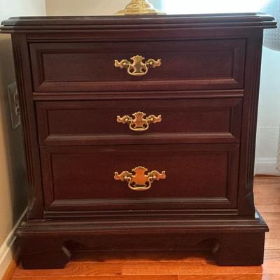Bassett Dark Finish 2 Drawer End Table or Nightstand