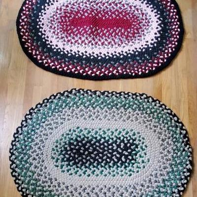 (2) Colorful Oval  Braided Rugs