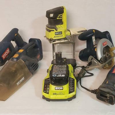 Assorted RYOBI Tools And Batteries 