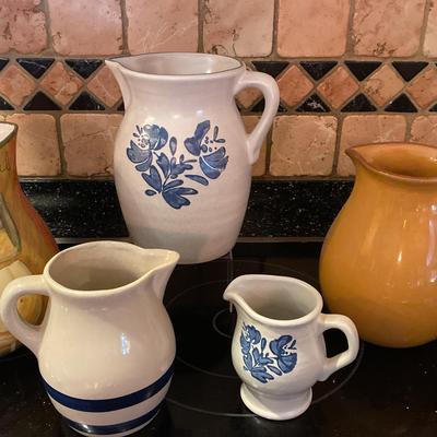 Pitchers including Pfaltzgraff Yorktowne Blue