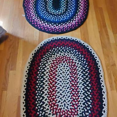 (2) Hand Made Braided Wool Rugs 