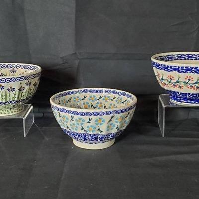 Boleslawiec Polish Pottery (3) Cereal Bowls