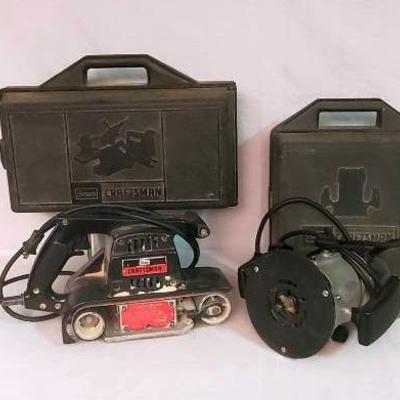 Craftsman Belt Sander And Router With Hard Cases