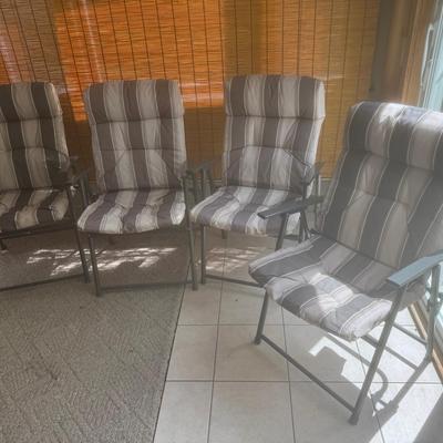(4) Sturdy Cushioned Folding Chairs