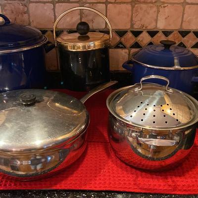 A Variety Of Pots & Ice Bucket 